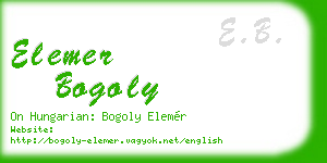 elemer bogoly business card